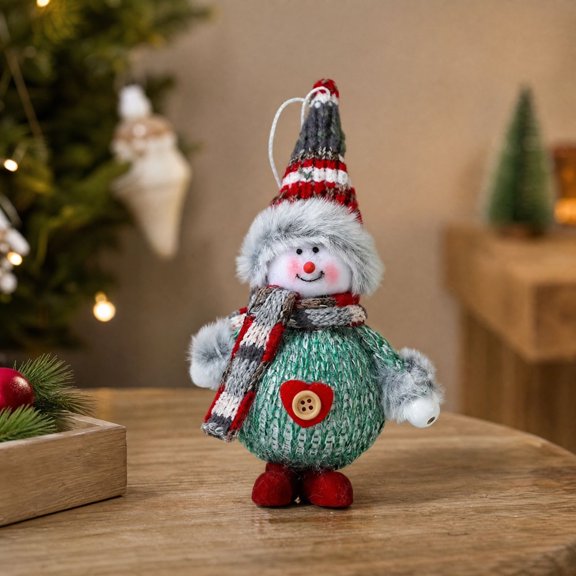 GWAAMB Colorful Fabric Foam Christmas Ornament, 6.69in Hanging Pendant for Xmas Tree Holiday Decor (A)