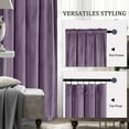 thumbnail image 4 of Hiasan Luxury Lavender Velvet Curtain with Tiebacks-Blackout Curtains for Bedroom/Living Room, Rod Pocket, 52" x 84", Set of 2, 4 of 8