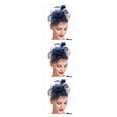 thumbnail image 4 of Qarigey Tocado de boda con flores para el pelo, colgante de cabeza con Clip de malla para novia, sencillo, multiusos, europeo, ahorro de Type1 NO1, 4 of 6