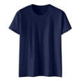thumbnail image 5 of Womens Summer Short Sleeve Round Neck Basic Tees - Casual Fashion Loose Fit Cotton Blend T-Shirts for Women, 5 of 5