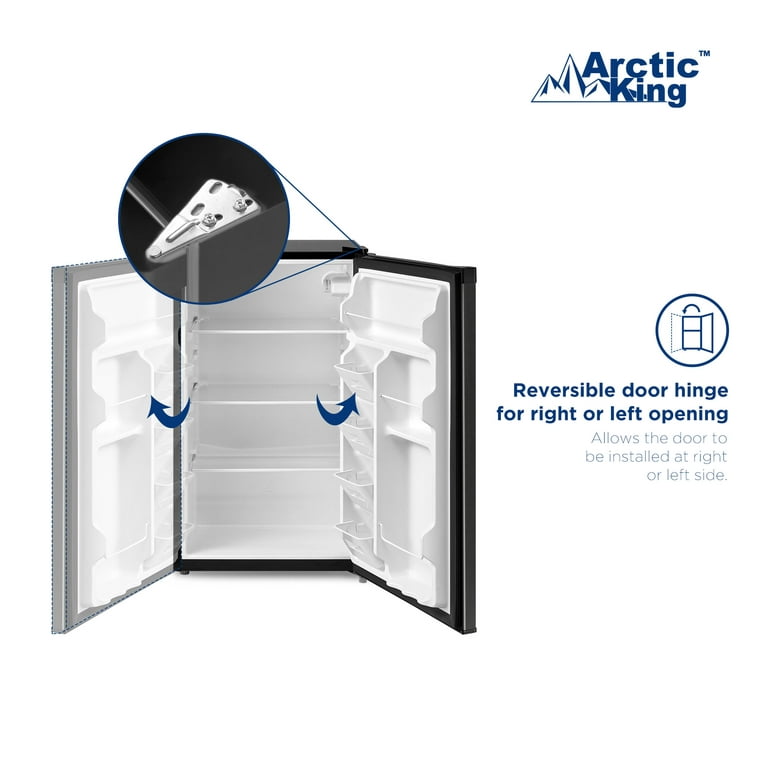 Arctic King 4.4 Cu ft One-Door No Freezer Mini Fridge, Black Stainless  Steel Look E-Star, ARM44A5ASL 