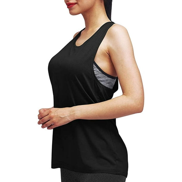 Workout Tops for Women Yoga Athletic Shirts Long Tank Tops Gym Workout  Clothes 