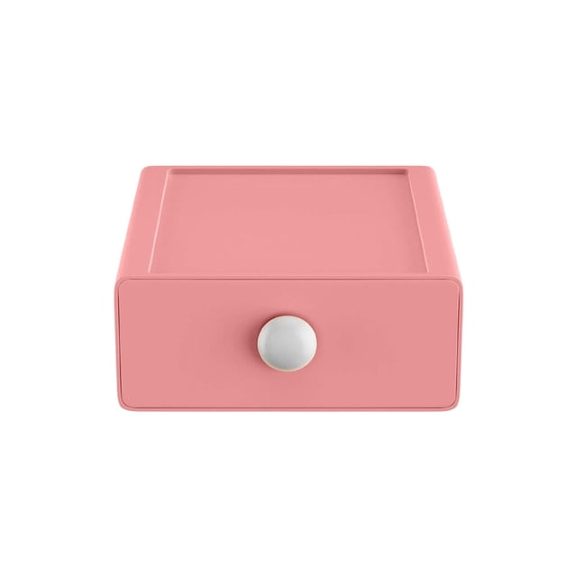 SIYTUAU Drawer Style Desktop Storage Box Plastic Office Organizer For Stationery Makeup Multi Compartment Pink