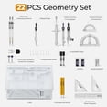 thumbnail image 2 of Juego de geometría Nicpro 22 piezas con estuche, compás, reglas y lápiz, 2 of 8