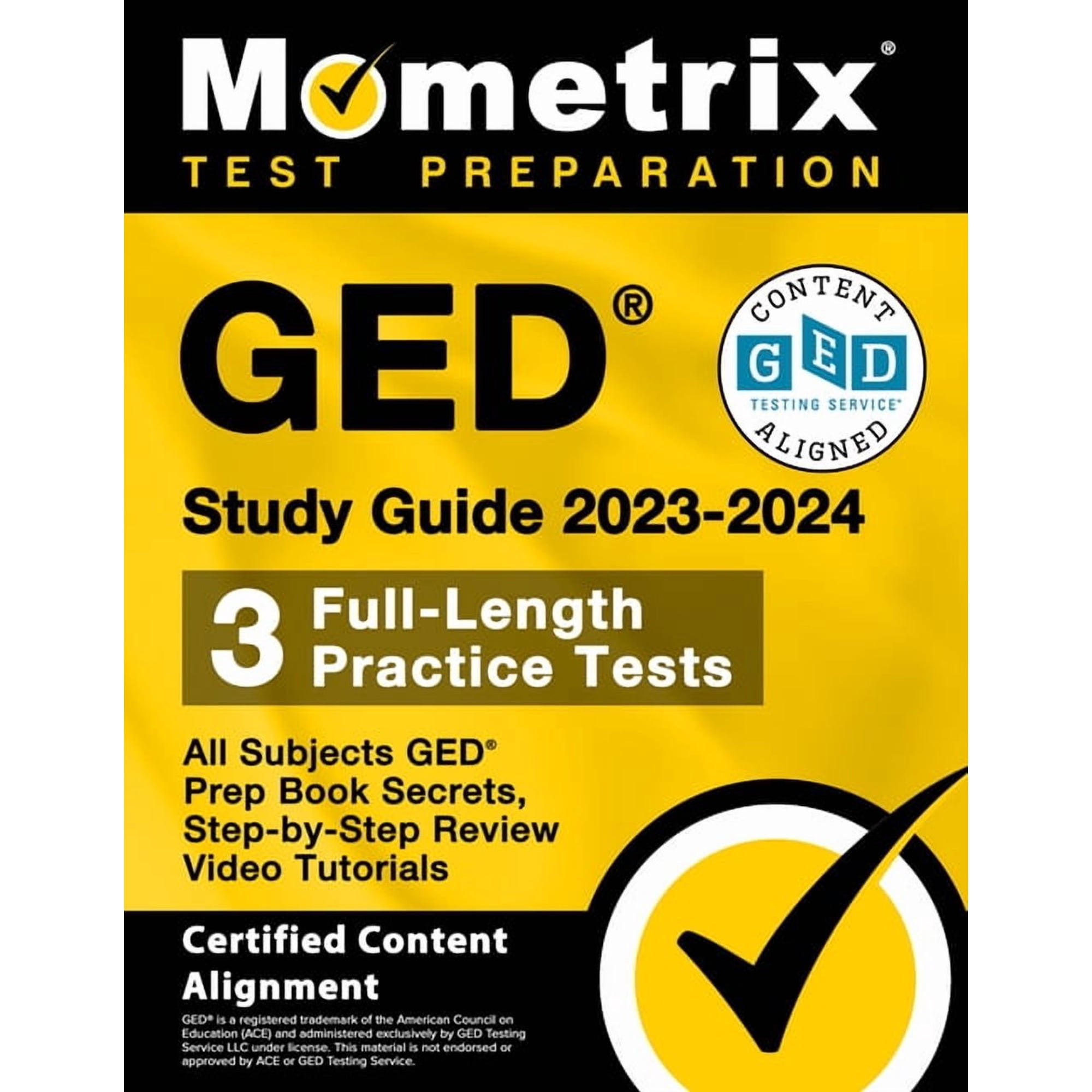 GED Study Guide 2023-2024 All Subjects - 3 Full-Length Practice Tests, GED Prep Book Secrets, Step-By-Step Review Video , (Paperback)