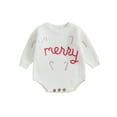 thumbnail image 2 of Newborn Baby Knit Sweater Romper 3M 6M 9M 12M 18M 24M Letter Embroidery Christmas Girls Boys Knitwear Long Sleeve Winter Bodysuit For Infant Outfits, 2 of 10