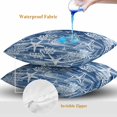 thumbnail image 4 of Navy Blue Coastal Throw Pillow Covers 16x16 Inch Set of 2, Summer Beach Ocean Coral Starfish Waterproof Outdoor Pillow Covers, Decorative Cushion Pillowcases for Couch, Sofa, Bed, Garden, Patio, 4 of 9