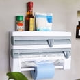 thumbnail image 2 of Domqga Wall-Mount Sauce Bottle Storage Rack Paper Towel Holder Preservative Film Dispenser, Film Dispenser Rack, Film Storage Rack, 2 of 11