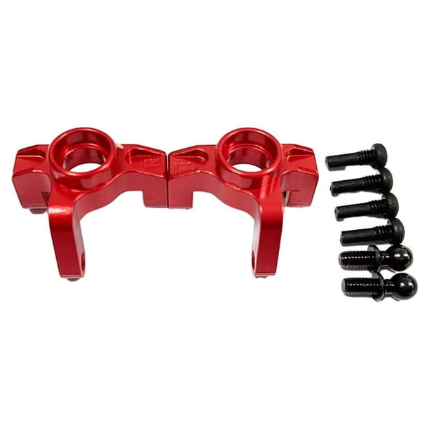 Ounissouiy RCGOFFLOW-portador de cubo de dirección duradero, aleación de aluminio, 2 uds., para nudillos de bloque de dirección 1/16 LOSI Kits de construcción modelo Rojo