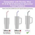 thumbnail image 3 of Tomorotec 12-Inch Stainless Steel Straw with Silicone Extender Tip Compatible with Stanley Adventure Quencher 40oz Tumbler 6-Pack w/ 2 Cleaning Brushes, 0.4" Diameter Metal Straws Food Grade Set, 3 of 9