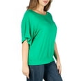 thumbnail image 3 of 24/7 Comfort Apparel Women's Plus Size Short Sleeve Loose Fitting Dolman Top, 3 of 4
