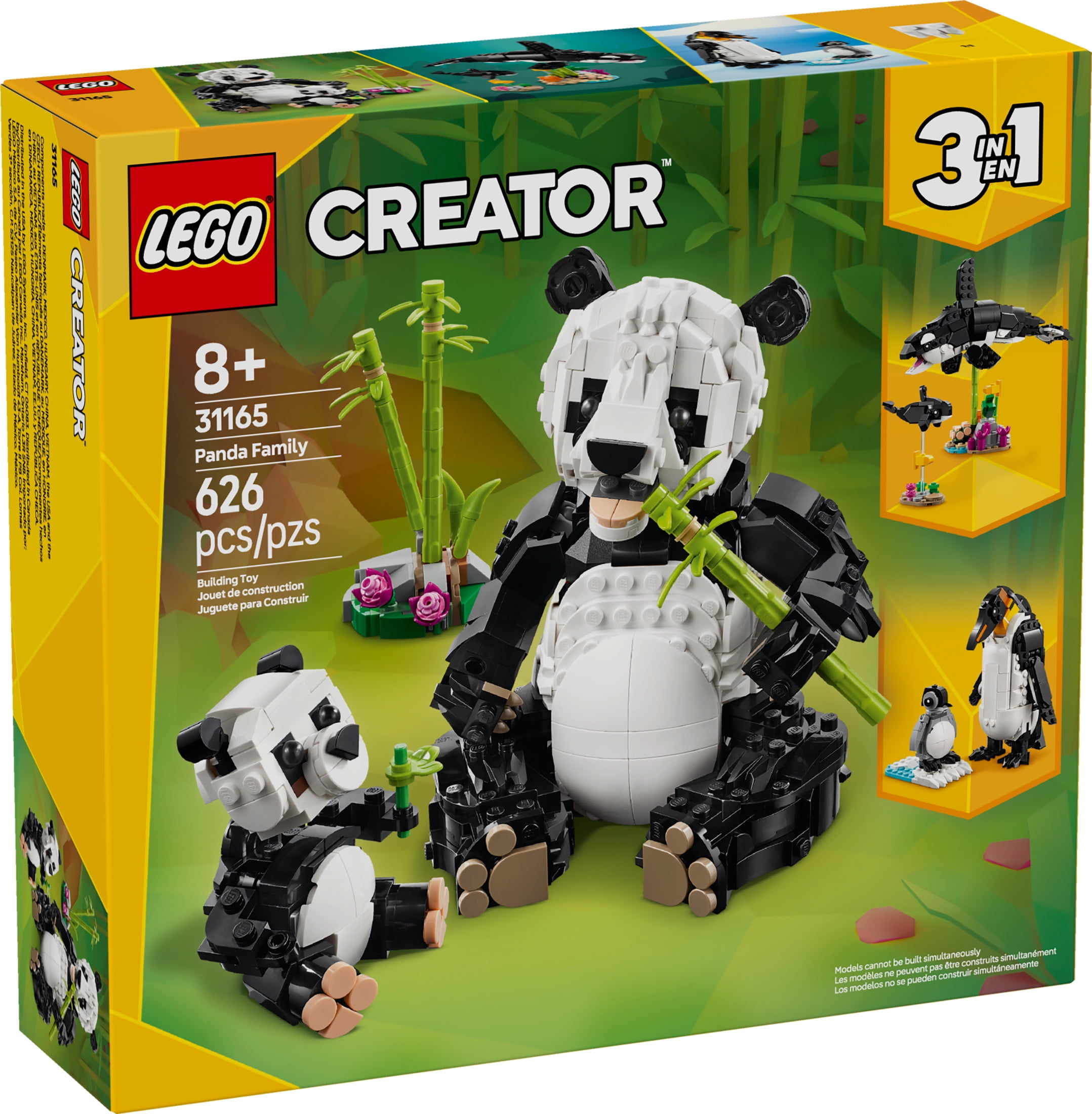 LEGO Creator 3 in 1 Wild Animals Panda Family  Building Toy with 3 Building Options, Panda, Penguin,(图3) LEGO Creator 3 in 1 Wild Animals Panda Family  Building Toy with 3 Building Options, Panda, Penguin,(图3)