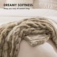 thumbnail image 5 of EVERGRACE Luxurious Soft Faux Rabbit Fur Throw Blanket, Cozy Fuzzy Plush Warm Throws for Couch Bed Sofa Chair Home Decor, Ruched Bubble Fluffy Blanket with Reversible Velvet, 60" x 80", Beige, 5 of 8
