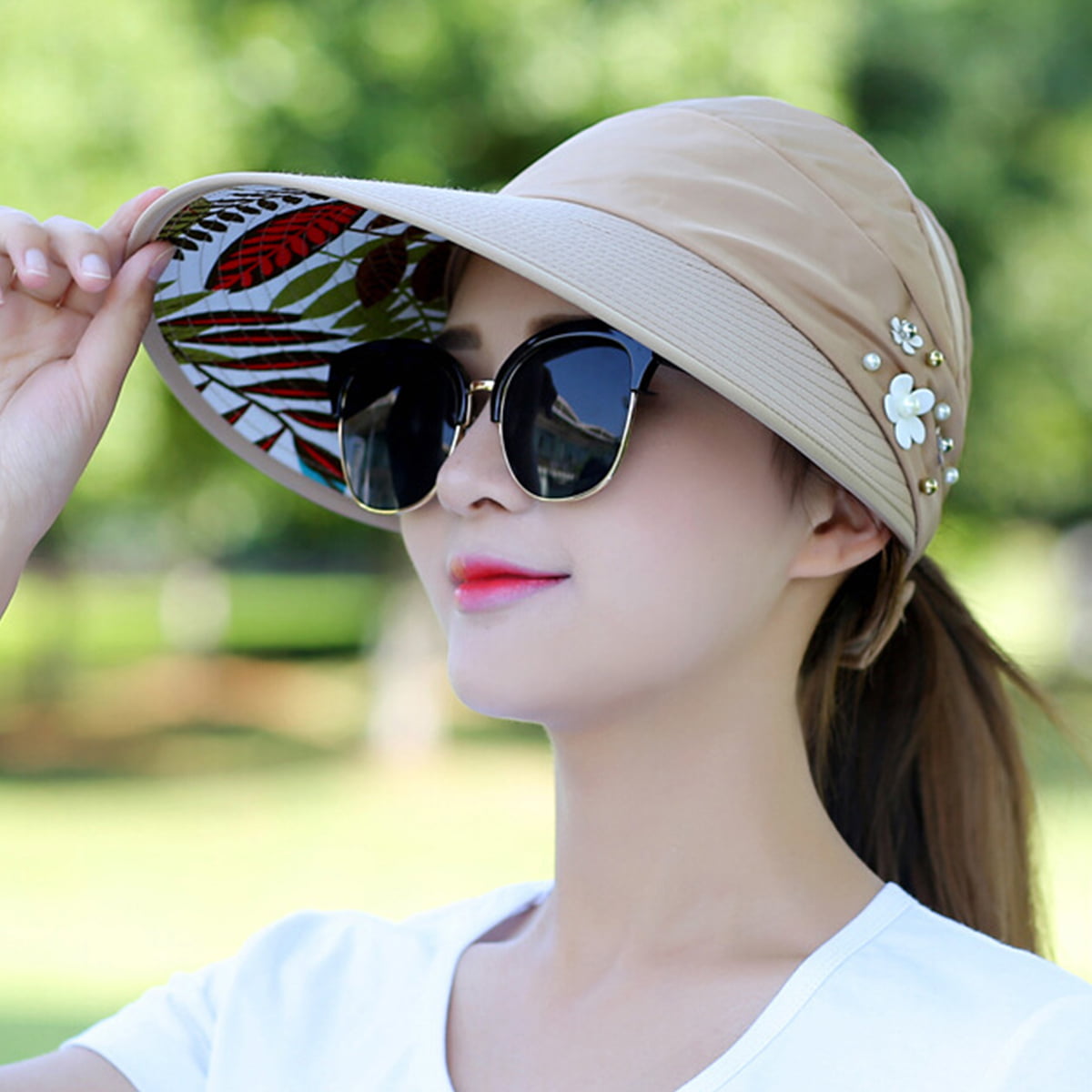 Bleu Nero Luxury Summer Sun Hat for Women Beach Straw Hat Wide Brim 50+SPF 