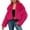Hot Pink, variant on Turilly Womens Ladies Warm Faux Furry Long Coats Jacket Winter Solid Turn Down Collar Outerwear