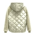 thumbnail image 3 of JYnXIANTI Plus Size Sherpa Jackets for Women Fuzzy Solid Long Sleeve Puffer Coat Patchwork Warm Winter Outwear with Pockets, 3 of 3