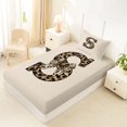 thumbnail image 4 of Erosebridal S Letter Monogrammed Twin Sheet Sets 3pcs For Teens Adults,Girls Boys Vintage Cheetah Print Bow Bedding, 4 of 5