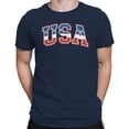 thumbnail image 2 of Smartprints USA Red White Blue Patriotic Graphic Men's T-shirt, Navy, S, 2 of 3
