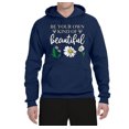 thumbnail image 2 of Wild Bobby, Be Your Own Kind of Beautiful Inspirational, Pop Culture, Unisex Graphic Hoodie Sweatshirt, Navy, Small, 2 of 3