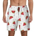 thumbnail image 2 of Picia Hand Drawn Watermelon pattern Mens Swim Trunks with Compression Liner Stretch Beach Shorts Quick Dry with Zipper Pockets No-Chafing Board Shorts-Large, 2 of 9
