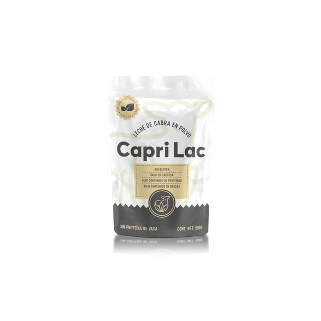 Caprilac Leche de Cabra en Polvo Natural Sin Conservadores, Baja en Lactosa, de Facil Digestion, Sin Lecitina de Soya, Gluten Free y Etiqueta Limpia