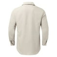 thumbnail image 5 of Dtydtpe Flannel Shirt for Men, Men S Fashion Casual Button Lapel Cotton Solid Color Pocket Long Sleeve Shirt Top Mens Shirts Beige, 5 of 5