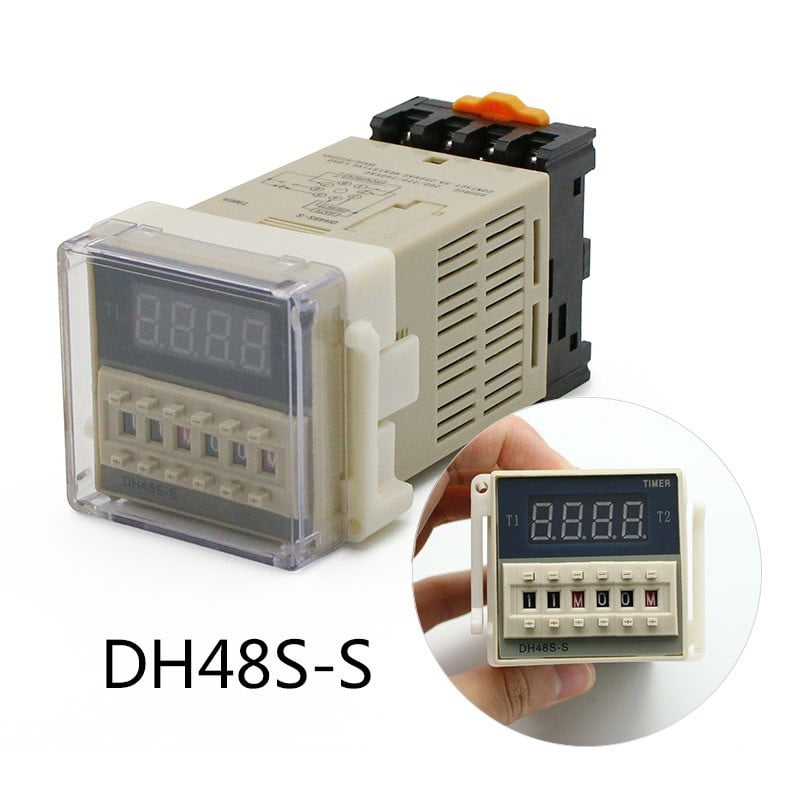 DH48S-S Digital AC 220V Precision Programmable Time Delay Relay With Socket Base 