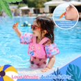 thumbnail image 4 of MoKo Kids Swimming Vest for 20-30-50lbs, Toddler Floaties with Crotch Strap and Whistle, Water Wing Swim Training Equipment,Pink Mermaid, 4 of 8