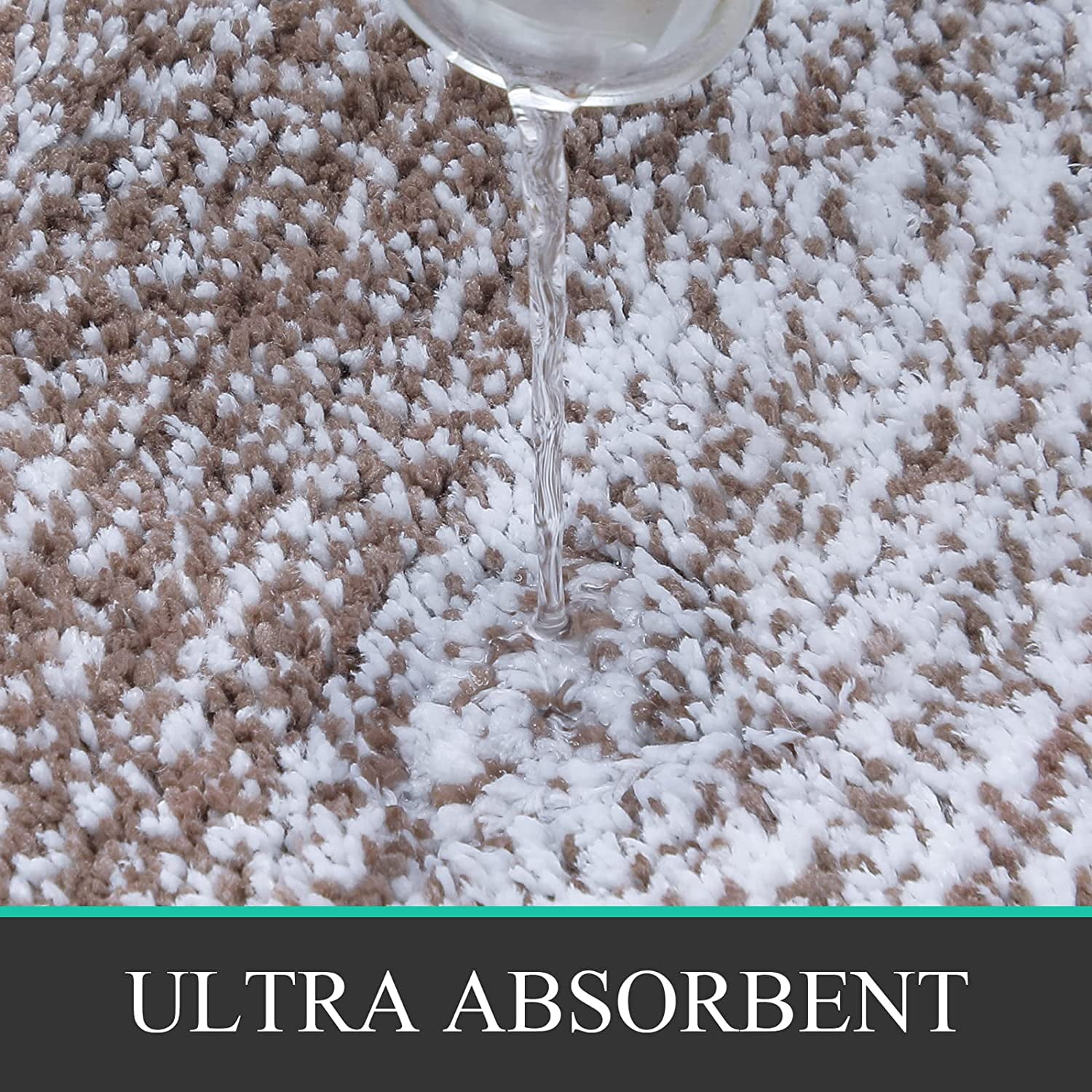 Ileading Traditional 4 Piece Microfiber Washable Bathroom Rug Set, Coffee