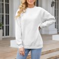 thumbnail image 1 of Chandails d'Automne Grande Taille pour Femmes T-Shirt à Manches Longues Col Rond Élégant Confortable Coupe Ample Haut Grande Taille Chandails à Capuchon Amusants, 1 of 4