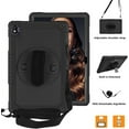 thumbnail image 2 of Kebiory for TCL TABMAX 10.4 Inch Tablet Case,Shockproof 360 Rotating Stand Hand&Shoulder Strap Kids Friendly Case for Nokia T20/TCL Tab Pro 5G(Model: 9198S)/VASTKING KingPad M10 Tablet(Black+Black), 2 of 6