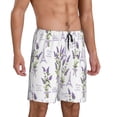 thumbnail image 2 of Wukai Lavender Flowers Men’s Short Pajama Pants With Pockets Soft Sleep Pj Shorts for Men-Medium, 2 of 6