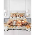 thumbnail image 3 of Fall Squirrel Pumpkins King Size Down Alternative Comforter, Lightweight Comforter Quilt Bedding Set with Pillow Shams Vintage Maple Leaf Thanksgiving All Seasons Bed Comforter Duvet Insert 96"x106", 3 of 7