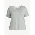 thumbnail image 4 of Joyspun Women's V-Neck Sleep T-Shirt, Sizes S to 3X, 4 of 5