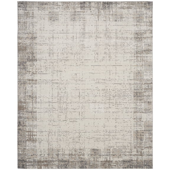 Nourison Elation Abstract Modern Indoor Rug Ivory Grey 7'10" x 9'10"