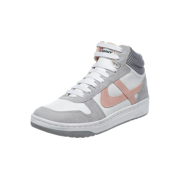 Tenis Panam 126D1Q Bota Mujer Casual Urbano Tipo Piel Blanco Detalle Rosa 23