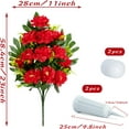 thumbnail image 2 of Artificial Cemetery Flowers for Grave, Set of Artificial Memorial Peony Flowers with Vase for Graveyard Cemetery Gravestone Decoration (Red), 2 of 5