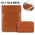 thumbnail image 2 of Funda para computadora portátil compatible con MacBook Dell, con bolsa pequeña, funda protectora de cuero de gamuza sintética para computadora portátil, 2 of 8