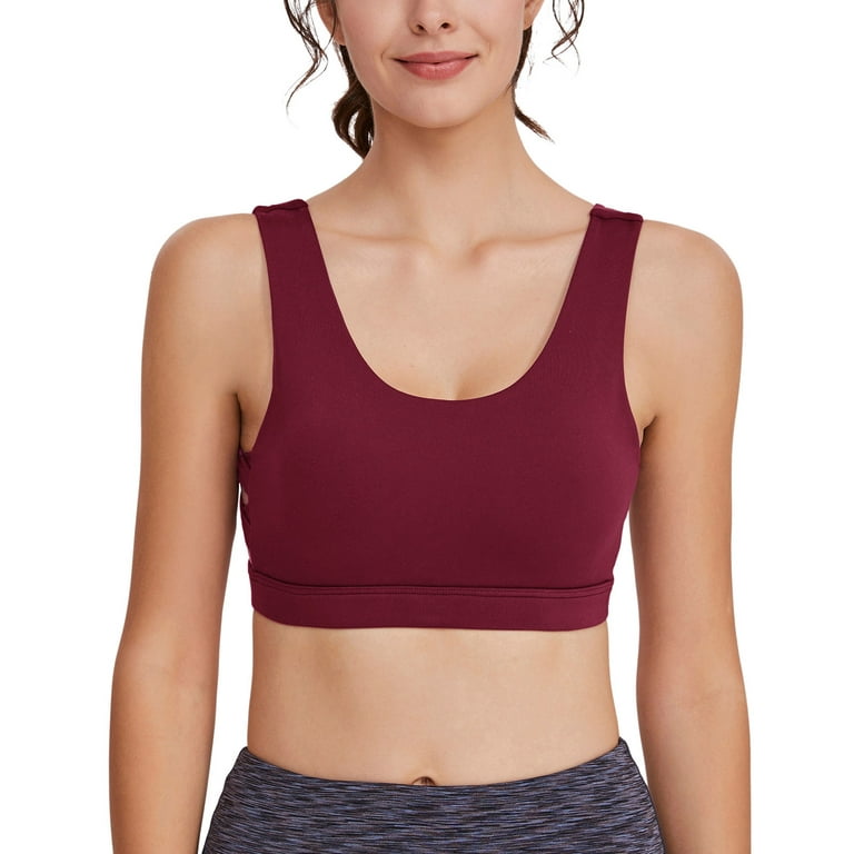 V-Neck Back Longline Built in Sports Bra for Women Seamless Workout Crop  Tank Top Padded Yoga Athletic
