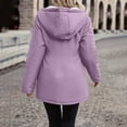 thumbnail image 7 of Fnooota Womens Winter Coats with Hood, Warm Mid-length Zip Front Fleece Liner Winter Outerwear Purple Size XL, 7 of 7