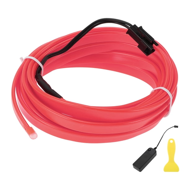 Cuerda de luz LED EL de 3 metros Unique Bargains, tira de luz brillante para decoración de automóviles, caja de batería (3V) rosa