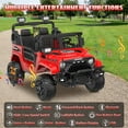 thumbnail image 4 of YunTopKids 24 Volt Ride on Toys, 2 Seater Electric Battery Powered Toys Car with 800W Powerful Motors, 3 Speeds, LED Lights, Bluetooth Music,Red, 4 of 8