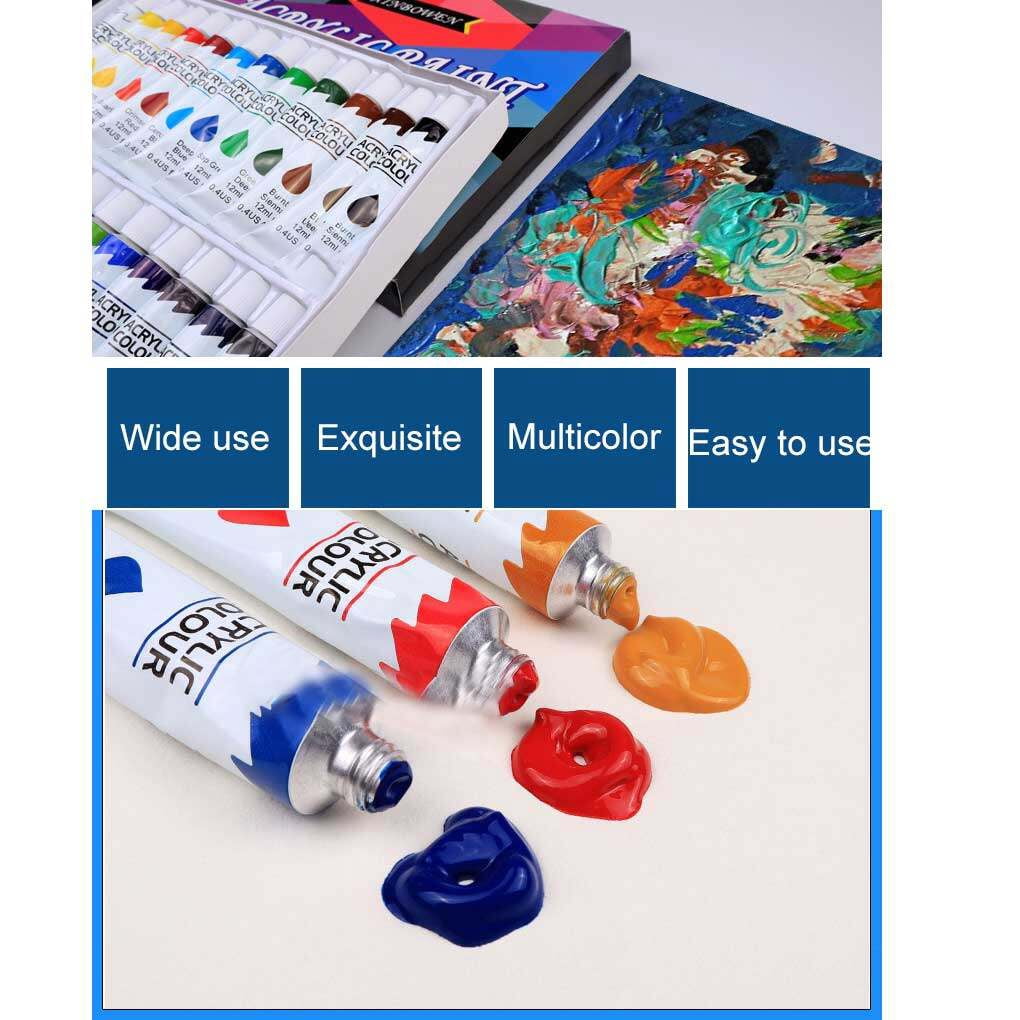 Lot De 24 Pinceaux Artecho - Pour Acrylique, Huile, Aquarelle - Nylon Et Bois - Étui De Rangement