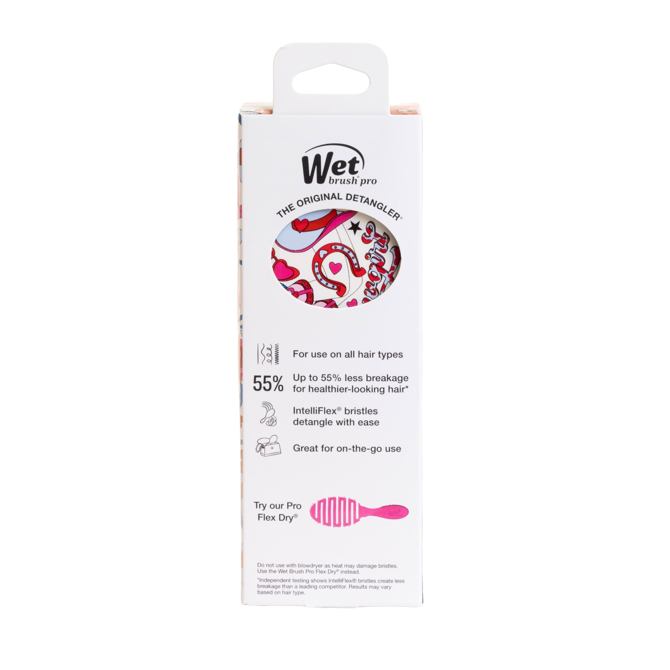Wet Brush Original Mini Detangler Cowboy Pink Horseshoe, For All Hair Types