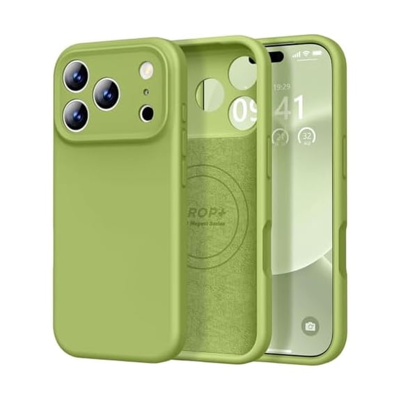 ZHU997 Magnetic Compatible with iPhone 17 Pro Max Case (Compatible with Magsafe) (Upgraded Camera Protection) Liquid Silicone Shockproof Full Body Protective Phone Cover for Women Men, Cedar Green