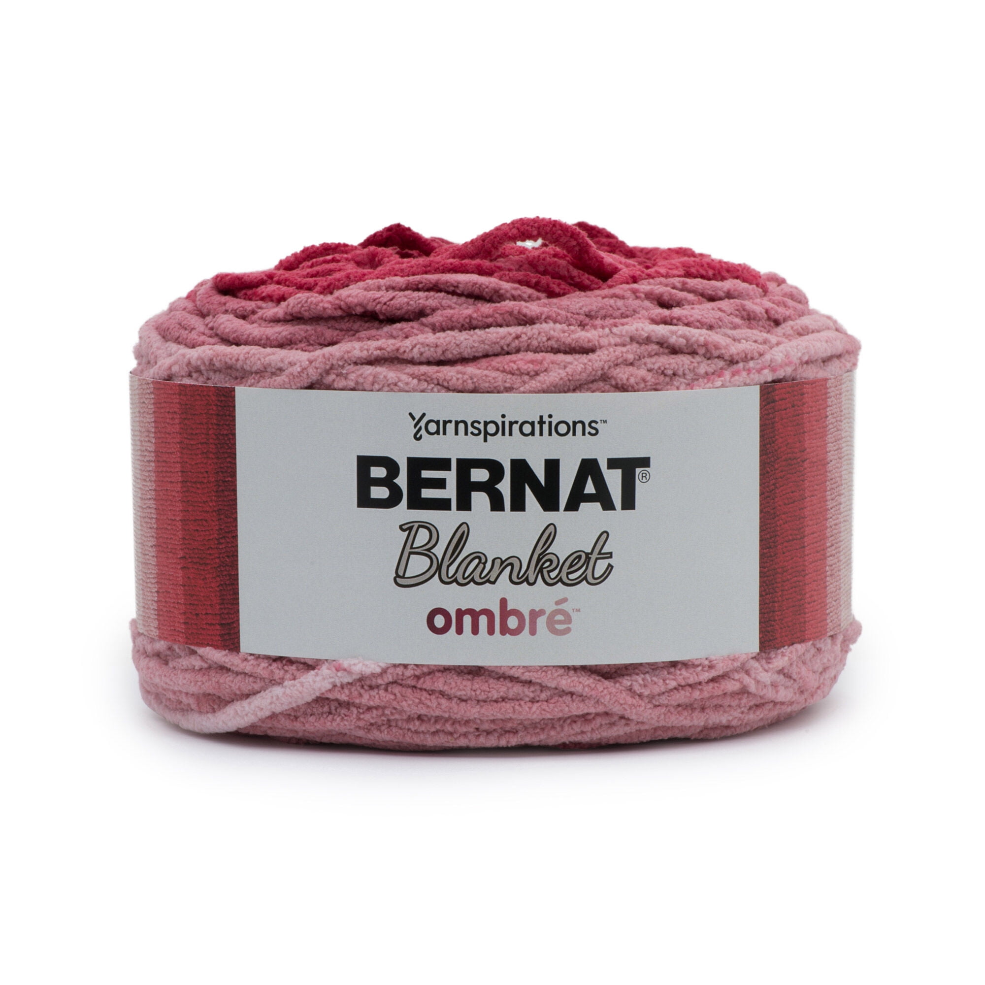 Bernat Blanket Ombré Yarn Super Bulky 100 Polyester Burgundy Yarn, 220
