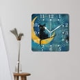 thumbnail image 3 of 16 Inch Wall Clock Battery Operated Square Clock for Office, Kitchen, Outdoor, Living Room,Black Cat Starry Night Stars Chic, 3 of 4