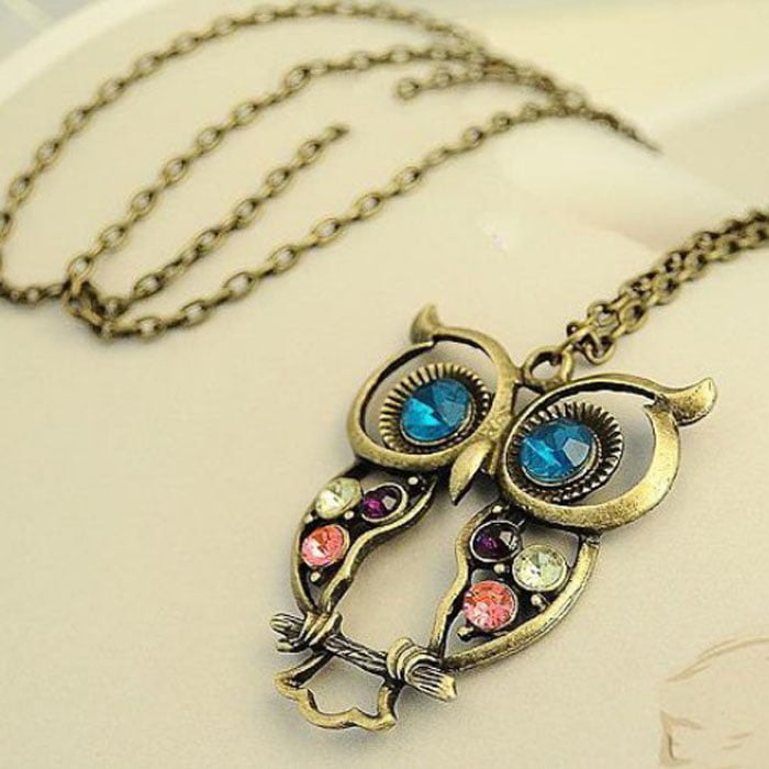 Lucky Owl Pendant Necklaces Sweater Necklaces Large Pendant 30