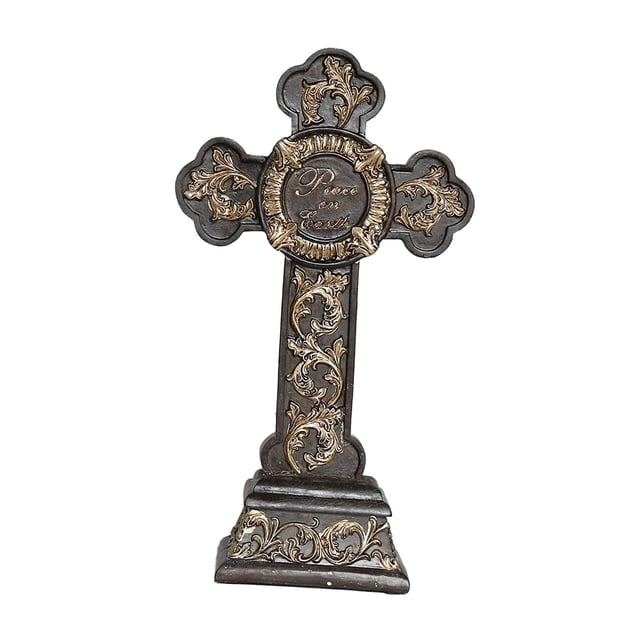Crucifijo de Muro Sagrado Cruz Santo Religioso Artesanía Decoración Decoración Cristiana para Iglesia Estilo 1