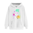 thumbnail image 4 of GaThRRgYP Womens Tops under $5,Women Long-sleeved Hooded Pocket Halloween Printed Casual Loose Sweatshirt White S, 4 of 4